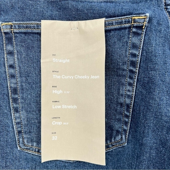 Everlane The Original Curvy Cheeky Straight Jean in Washed Midnight Size 32 Crop - Picture 9 of 15